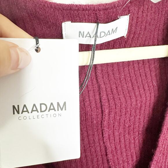 Naadam Womens Twisted Ribbed Wool And Cashmere-Blend Mini Dress Pink XS NWT - Picture 7 of 10